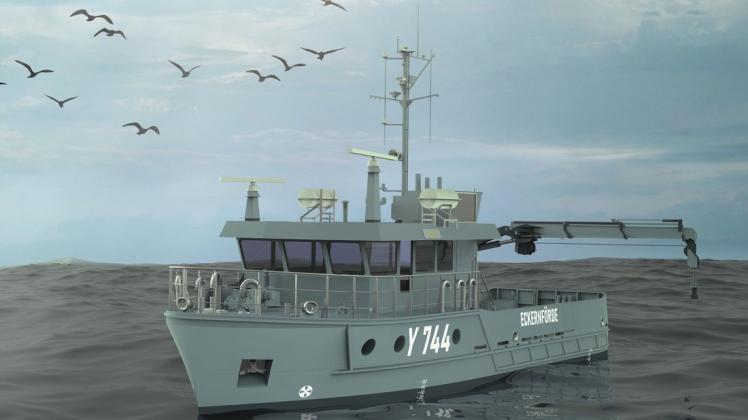 Die Rostocker Tamsen-Werft baut für die Bundeswehr zwei Arbeitsboote, die zum Schleppen und Bergen von Ausrüstung und für Taucheinsätze genutzt werden können.
