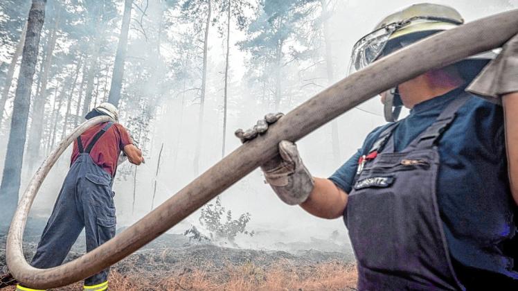 Rund 600 Einsatzkräfte bekämpften 2019 den großen Waldbrand bei Treuenbrietzen.