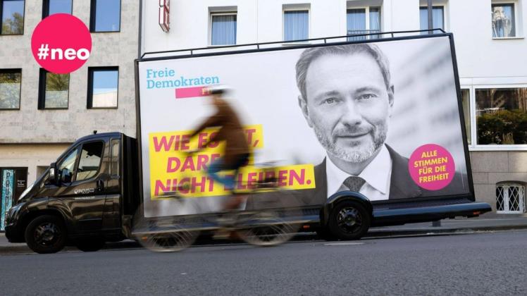 Die Wahlplakate der FDP kamen deutlich moderner daher als die vieler anderer Parteien.