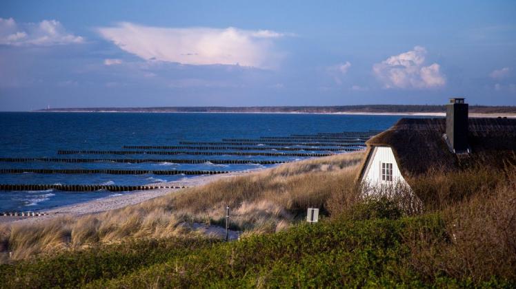 Ein Ferienhaus in den Dünen auf der Halbinsel Fischland-Darß-Zingst.