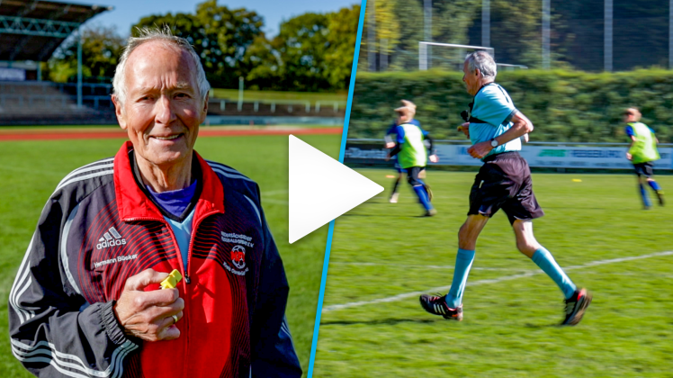 Schiedsrichter mit 76 Jahren: Hermann Bücker verrät uns im Video-Interview, warum er immer noch Fußballspiele pfeift.