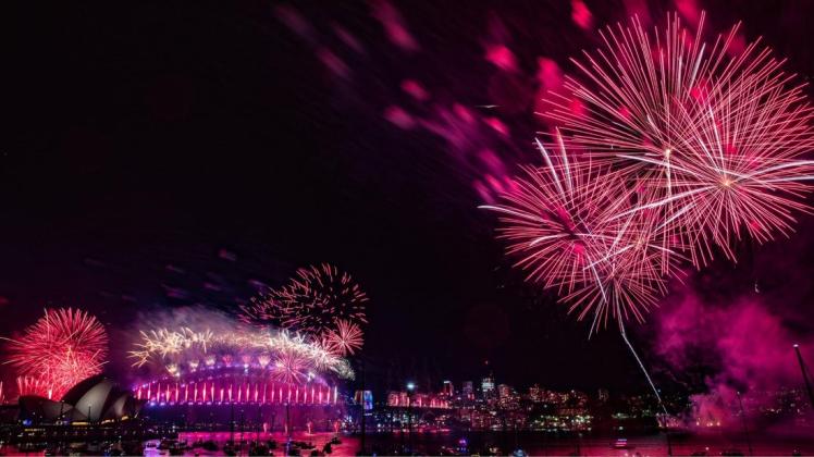 Silvester-Feuerwerk über der australischen Hauptstadt Sydney.