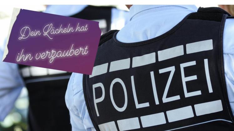 Mit einem Aufruf über Instagram hat die Polizei Berlin einem verliebten Kollegen versucht zu helfen. Fotomontage: picture alliance/Silas Stein/dpa/Instagram/PolizeiBerlin