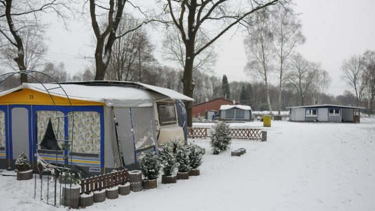 Im Winterschlaf liegt derzeit der Papenburger Campingplatz am Poggenpoel. Bis Ende März soll der Platz weiter umgestaltet werden. Foto: Christoph Assies