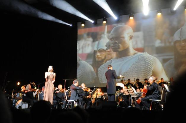 Eine Opernsängerin begleitete die Filmmusik von "Gladiator". Foto: Mike Röser