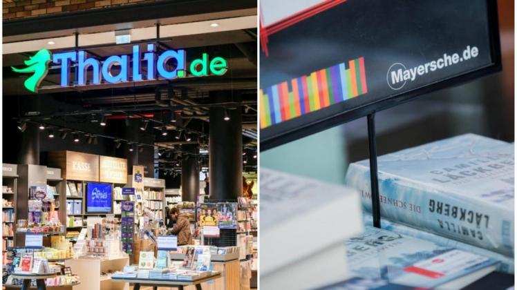 Deutschlands größte Buchhandelskette Thalia und und die Mayersche Buchhandlung schließen sich zusammen. Fotos: dpa/Jens Kalaene/Rolf Vennenbernd