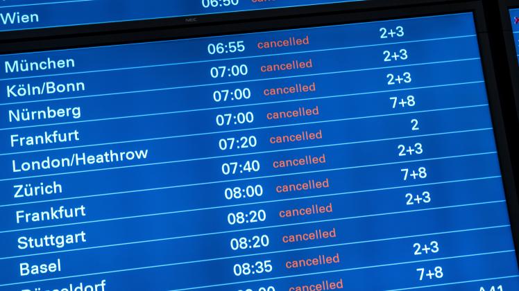 Unter anderem am Hamburger Flughafen müssen Fluggäste mit Ausfällen und Verspätungen rechnen. Streik am Hamburger Flughafen