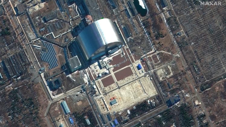 Satellitenbild der Nuklearanlagen von Tschernobyl: Im Sperrgebiet um die Atomruine sind Brände ausgebrochen. (Archiv)