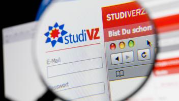 Die Webseite studiVZ Studentenverzeichnis der Verlagsgruppe Georg von Holtzbrinck auf einem Comput