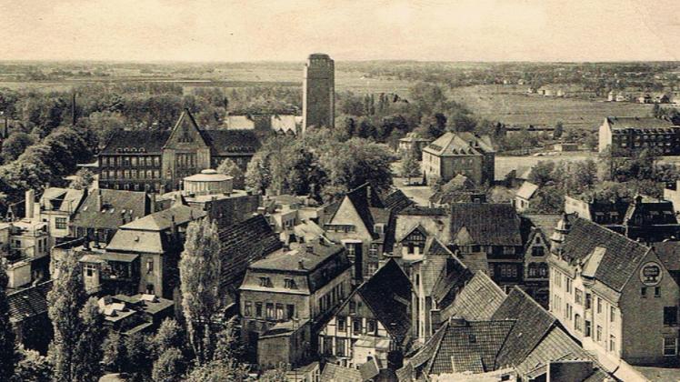 Die alte Postkarte ermöglicht den Blick auf die Delmenhorster Innenstadt in längst vergangener Zeit.
