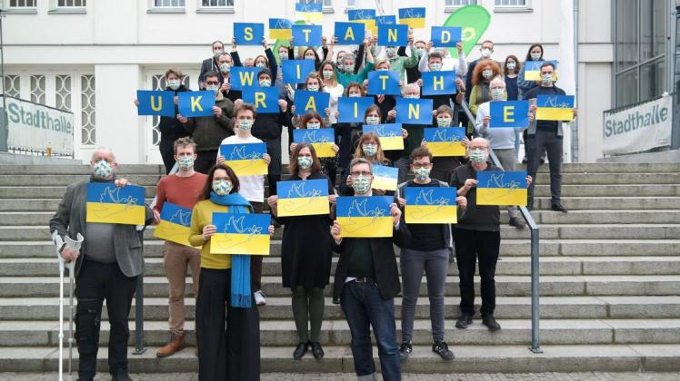 Mit einer Solidaritätsbotschaften meldeten sich die 23 Delegierten vom Landesdelegiertenrat.