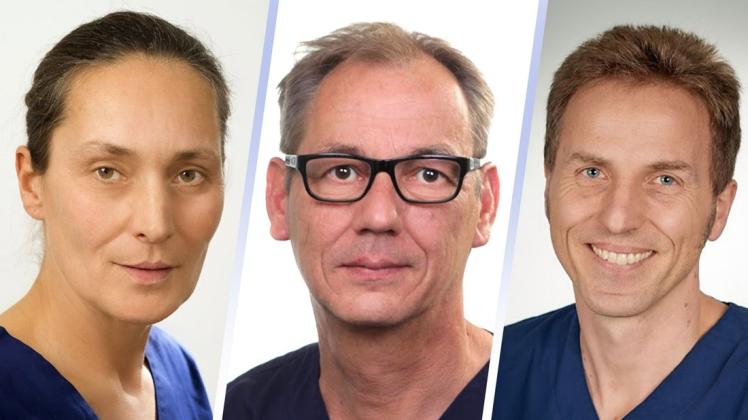 Die drei neuen Chefärzte sind Kirsten Katharina Warnecke, Dr. Dr. Hans-Christian Jacobsen und Dr. Dr. Stephan Bierwolf (v.l.).