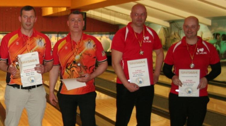 Gold und Silber-Medaillen-Gewinner (v. l.):  André Riess, Daniel Riess, Jan Liermann und Martin Haecker