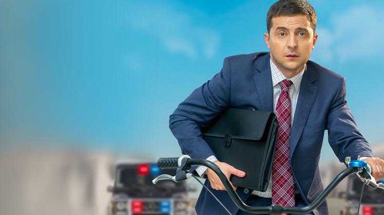 Wolodymyr Selenskyj als unerwarteter ukrainischer Präsident Wassyl Holoborodko in „Diener des Volkes“. Staffel 2 und 3 der Serie "Diener des Volkes"