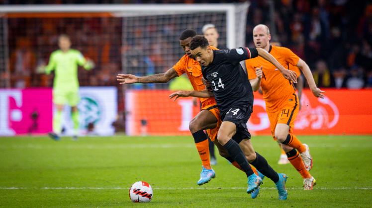 Jamal Musiala (Deutschland), Georgino Wijnaldum (Niederlande) Niederlande - Deutschland Netherlands - Germany 29.03.2022