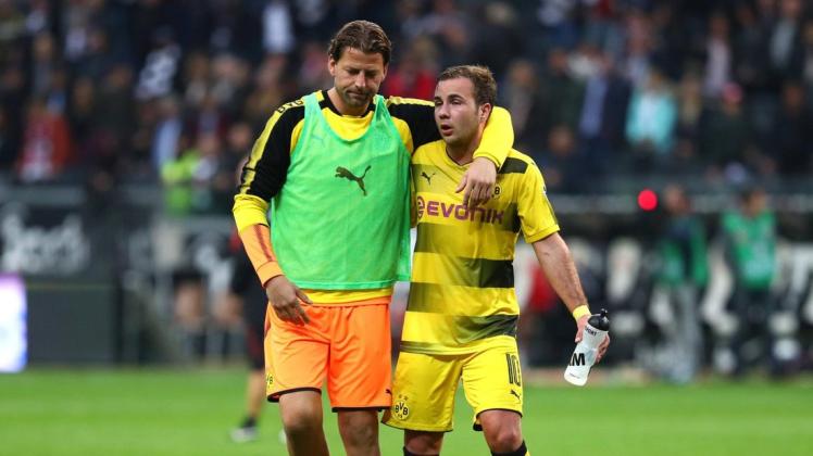 Roman Weidenfeller und Mario Götze spielten lange Jahre gemeinsam beim BVB. Foto: imago/Thomas Bielefeld