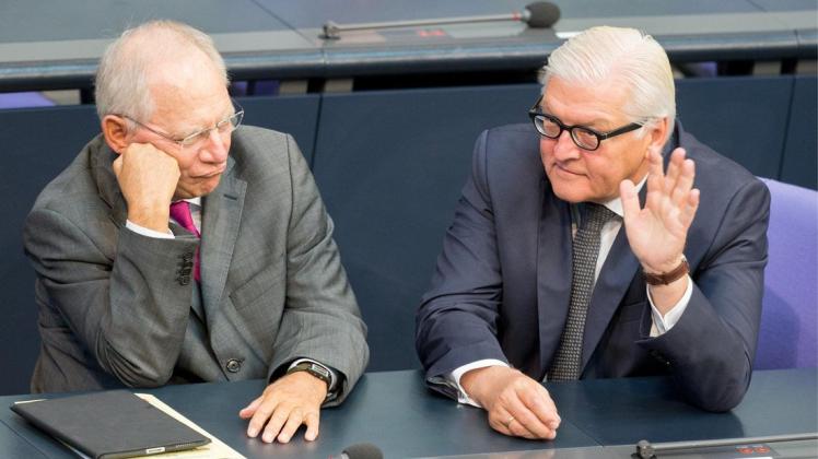 Äußerten sich mit kritischen Worten zur derzeitigen Situation in Deutschland: Bundestagspräsident Wolfgang Schäuble und Bundespräsident Frank-Walter Steinmeier. Foto: dpa/Kay Nietfeld