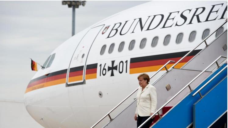 Merkels Regierungsmaschine musste in Köln zwischenlanden. Foto: dpa/Rainer Jensen
