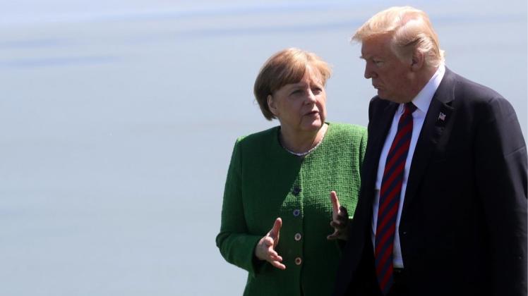 Bundeskanzlerin Angela Merkel und US-Präsident Donald Trump. Foto: dpa