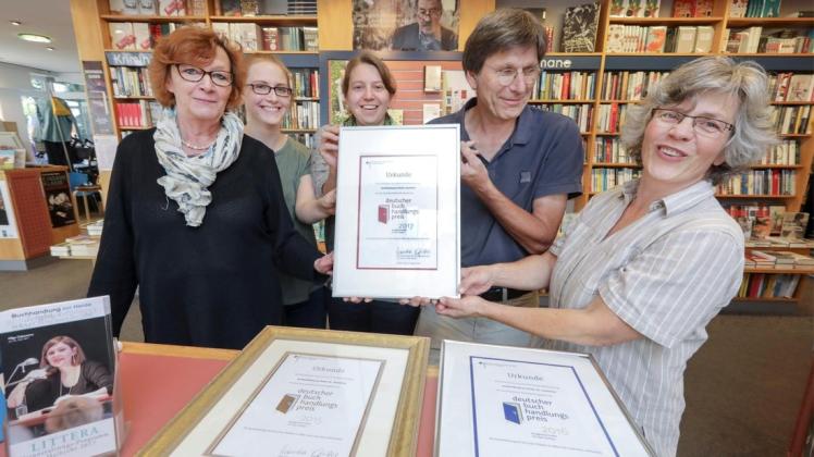 2017 ging der Deutsche Buchhandelspreis schon an die Osnabrücker Buchhandung zur Heide. Archivfoto: Jörn Martens