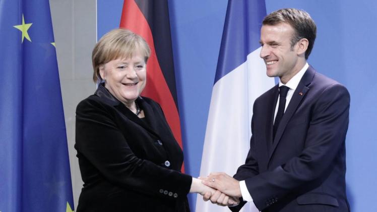 Frankreichs Präsident Emmanuel Macron und Bundeskanzlerin Angela Merkel (CDU).