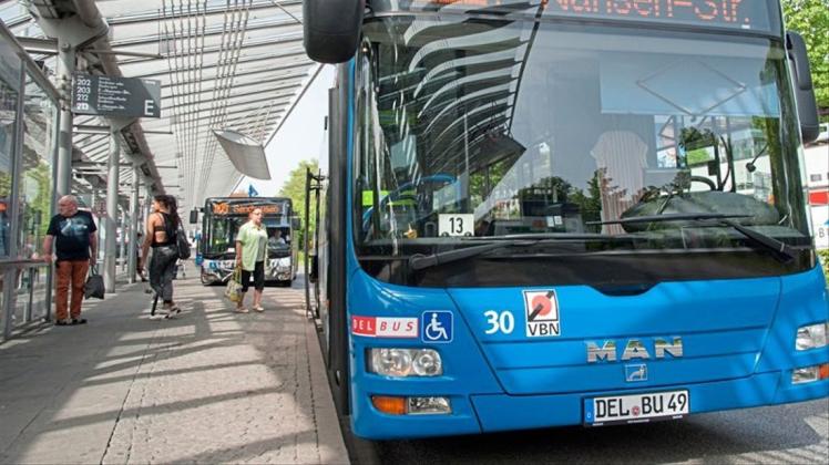 Die Delbus leitet gleich fünf Buslinien um. Hintergrund ist die Baustelle an der Bismarckstraße. Archivfoto: Andreas Nistler