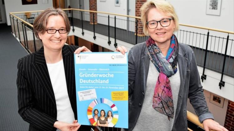 Wirtschaftsförderin Christa Linnemann (links) und Kerstin Vogelsang (EFA) kooperieren wieder beim Gründerinnen-Workshop. Archivfoto: Gemeinde Ganderkesee/Hauke Gruhn