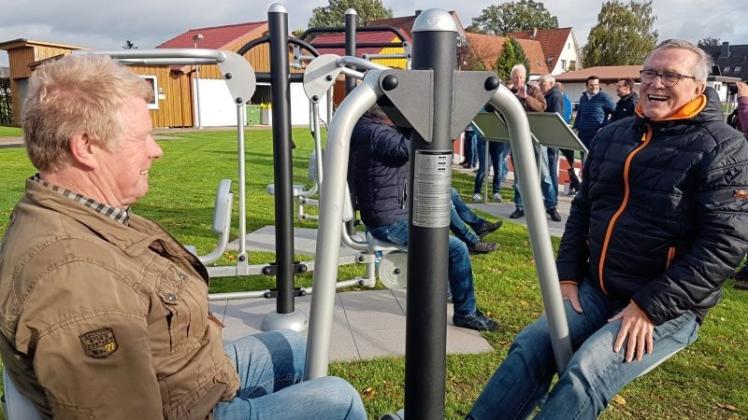 Gefördert mit Mitteln aus dem Zile-Programm: Der Outdoor Fitness Park in Gesmold, der an drei Standorten 19 Fitness-Geräte umfasst. Archivfoto: Stadtverwaltung
