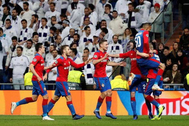 Die Moskauer bejubeln einen Treffer gegen Real Madrid. Foto: imago/Agencia EFE