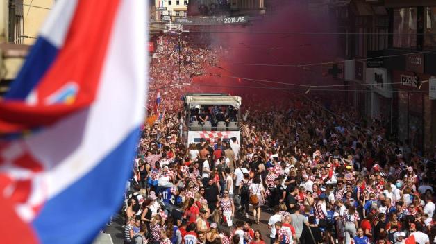 Hunderttausende begrüßten die kroatische Nationalmannschaft. Foto: imago/Pixsell