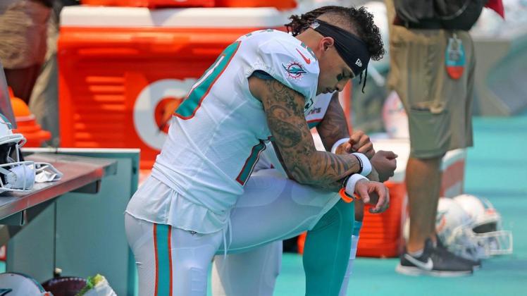 Kenny Stills von den Miami Dolphins protestierte während der Nationalhymne.