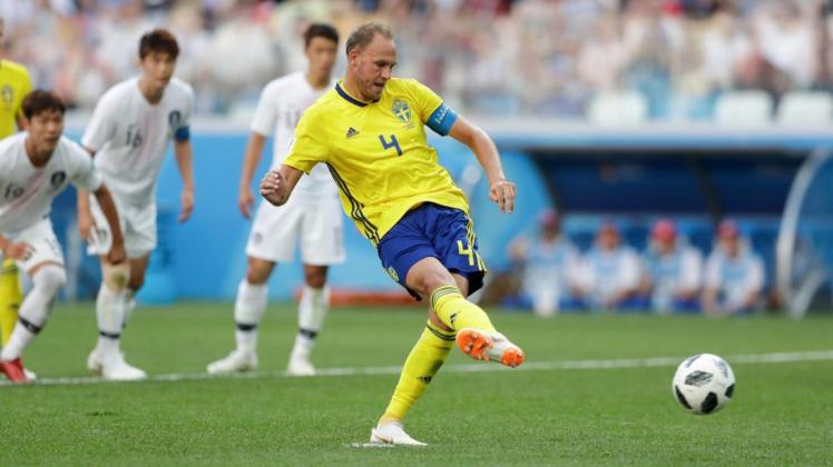 Mit seinem Elfmetertor sicherte Schwedens Kapitän Andreas Granqvist seinem Team den Sieg gegen Südkorea. 