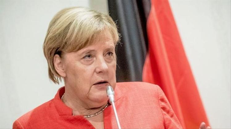 Bundeskanzlerin Angela Merkel (CDU) spricht bei einer Pressekonferenz. 
