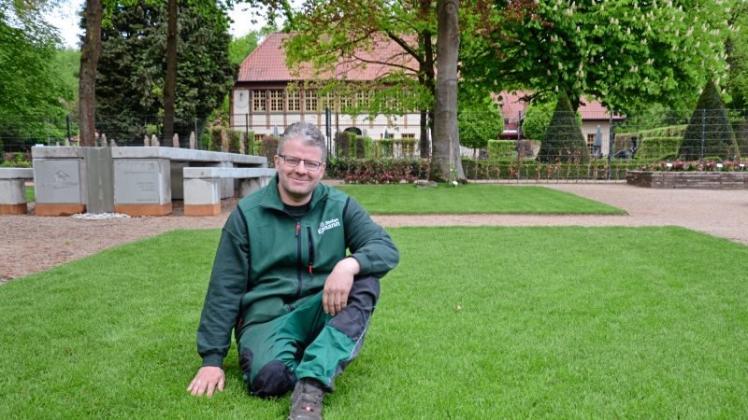 Leidenschaft für Rasen: Stefan Epmann betreut auch auf der Laga einige Rasenflächen. 