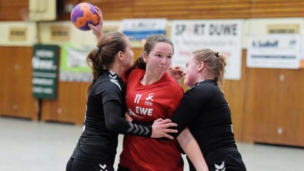 Die B-Jugendhandballerinnen der HSG Delmenhorst (hier Anna-Lotta Höper) haben ihr Landesliga-Heimspiel gegen Adendorf/Scharnebeck gewonnen. 