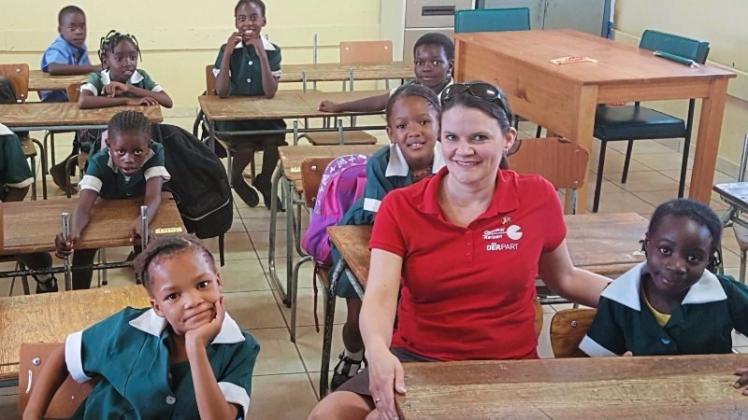 Simone Henze in der Schule von Katutura am Stadtrand von Windhoek. 