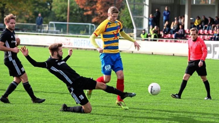 Der SC Spelle-Venhaus – hier im Spiel gegen Atlas Delmenhorst – peilt die Regionalliga an. 