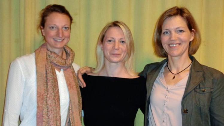 Platz eins in der Altersklasse W30: die Fünfkampfmannschaft mit (von links) Anna Meyer, Karen de Groot und Dina Garde. 