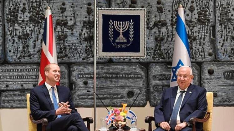 Prinz William trifft sich mit Israels Präsident Reuven Rivlin. 