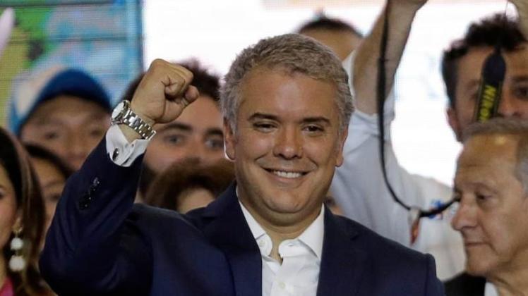 Ivan Duque, konservativer Kandidat, jubelt über seinen Sieg bei der Präsidentenwahl in Kolumbien. 