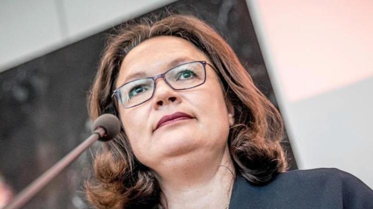 SPD-Partei- und Fraktionschefin Andrea Nahles will, dass die Frage des Kanzlerkandidaten vor der Wahl 2021 frühzeitig entschieden wird. 