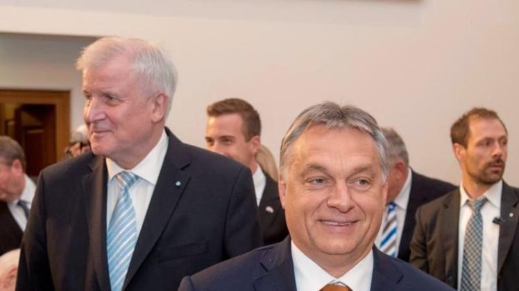 CSU-Chef Horst Seehofer und der ungarische Regierungschef Viktor Orban (r) bei einem Treffen in München. 