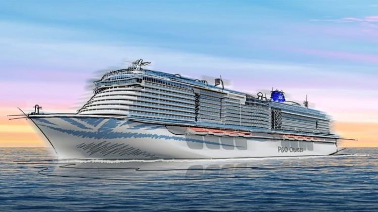 Die britische Reederei P &amp; O Cruises lässt ein weiteres Schiff von der Meyer Werft bauen. Grafik: P &amp; O Cruises