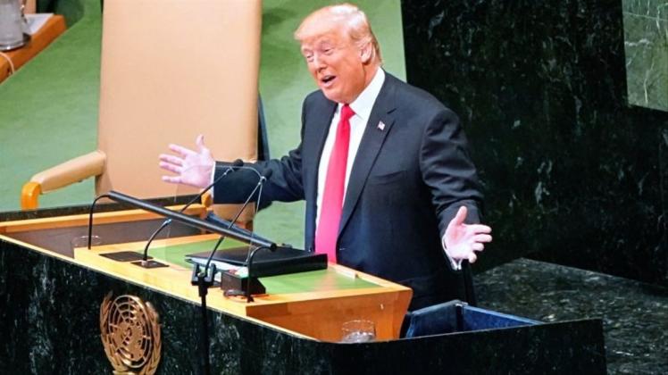 Lobt seine Leistung: Donald Trump. Bei seiner zweiten Rede vor der UN-Vollversammlung hat er mit den bisherigen Erfolgen seiner Regierung geprahlt - und damit höhnisches Gelächter im Publikum geerntet. 