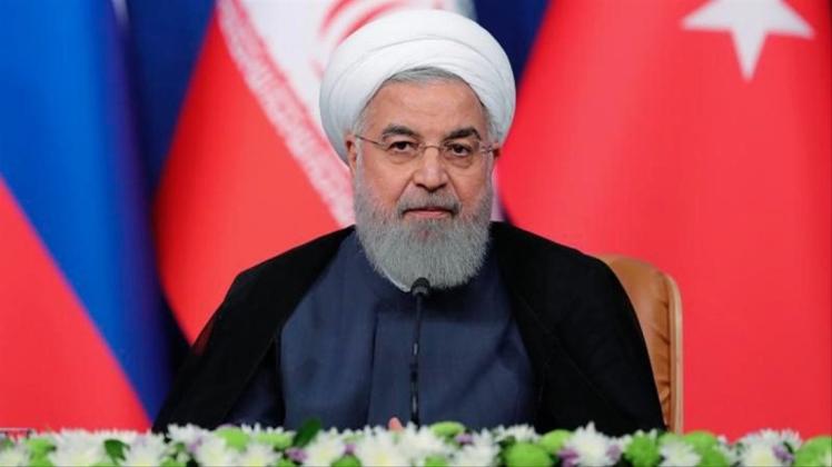 Hassan Ruhani, Präsident des Iran, bei einer Pressekonferenz. 