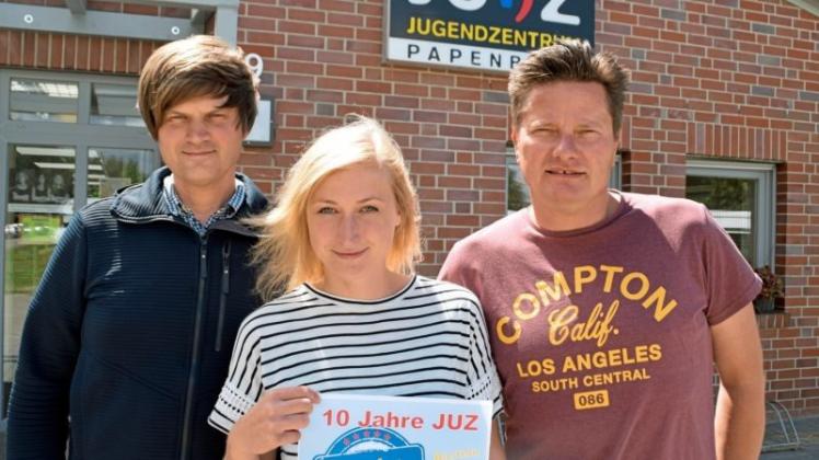 Das pädagogische Team des JUZ freut sich auf den Tag der offenen Tür: (von links) Ragnar Wilke, Yvonne Gerdes und Dietmar Nee. 