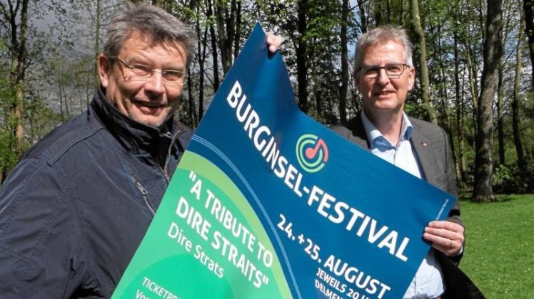 Kündigen das Burginsel-Festival 2018 an: dwfg-Geschäftsführer Axel Langnau (links) und dk-Geschäftsführer Frank Dallmann. 