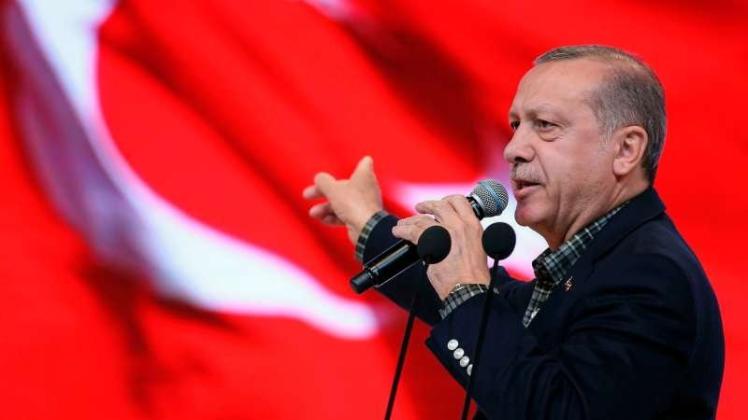 Der türkische Präsident Recep Tayyip Erdogan hatte den deutschen Behörden Nazi-Methoden vorgeworfen, nachdem an einigen Orten Wahlkampfauftritte türkischer Minister untersagt worden waren. Foto:AFP
