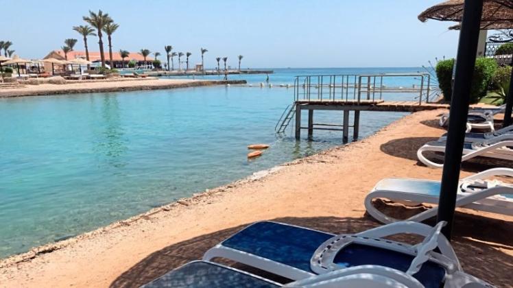 Der Strand vor dem Hotel El Palacio in Hurghada, Ägypten, wohin der Täter nach der ersten Tat flüchtete. 