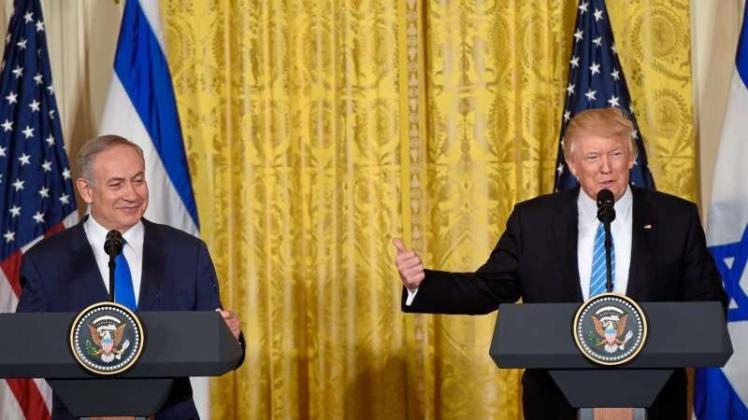 Israels Premier Benjamin Netanjahu (l.) und US-Präsident Donald Trump in Washington. 